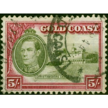 Gold Coast 1940 5s Olive-Green & Carmine SG131a Fine Used