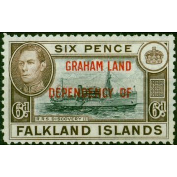 Graham Land 1945 6d Blue-Black & Brown SGA6a Fine MNH 