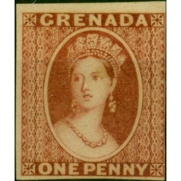 Grenada 1861 1d Rose Imperf Colour Trial on Un-Watermarked Paper Fine & Fresh 