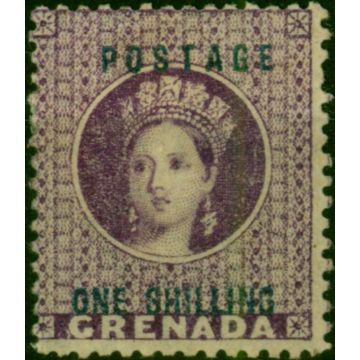 Grenada 1875 1s Deep Mauve SG13 Fine & Fresh MM 