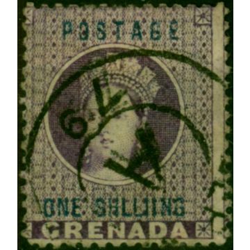 Grenada 1875 1s Deep Mauve SG13a 'Shlliing' Error Fine Used Scarce 