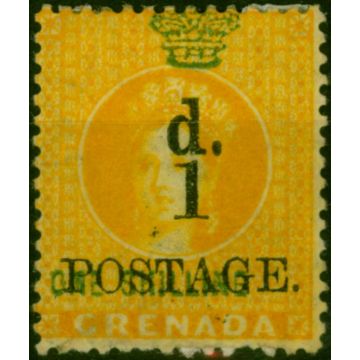 Grenada 1886 1d on 1s Orange SG38 Fine & Fresh MM 