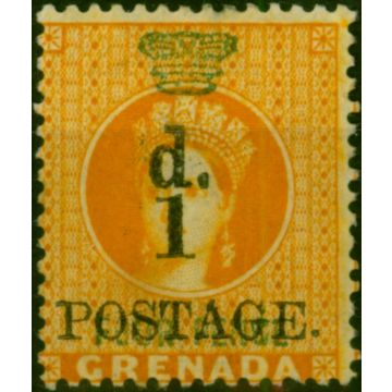 Grenada 1886 1d on 4d Orange SG39 Fine MM 