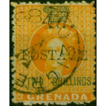 Grenada 1888 4d on 2s Orange SG41b 'Wide Space' Fine Used 
