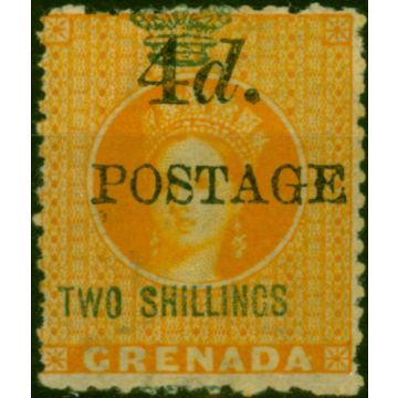 Grenada 1888 4d on 2s Orange SG42 5mm Fine & Fresh MM 
