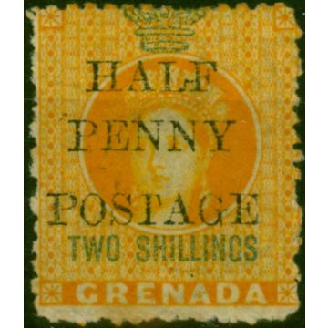 Grenada 1889 1/2d on 2s Orange SG43 Fine MM 