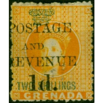 Grenada 1891 1d on 2s Orange SG45 Fine Unused 