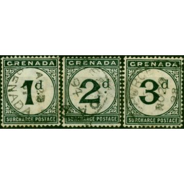 Grenada 1892 Postage Due Set of 3 SGD1-D3 Good Used 