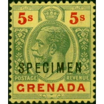 Grenada 1921 5s on Pale Yellow Specimen SG100as Fine LMM 