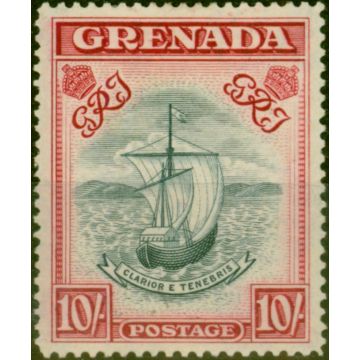Grenada 1943 10s Slate-Blue & Brt Carmine SG163b P.14 Narrow Fine MM