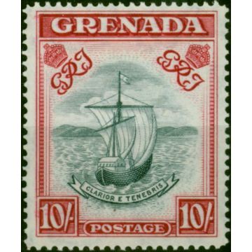 Grenada 1947 10s Blue-Black & Bright Carmine P.14 Wide SG163f V.F MNH (2) 