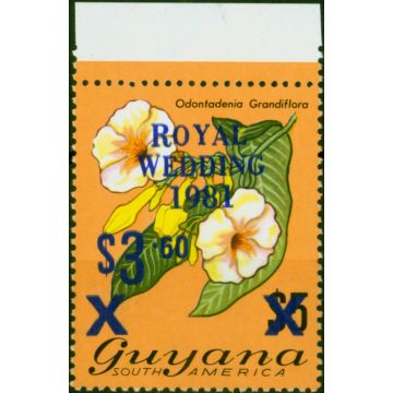 Guyana 1981 Royal Wedding $3.60 on $5 SG769c 'Opt Double' V.F MNH 