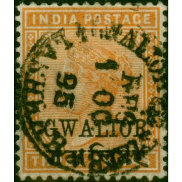 Gwalior 1885 3a Orange SG24 Fine Used