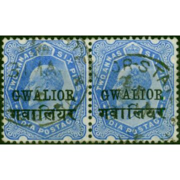 Gwalior 1904 2a6p Ultramarine SG52a Fine Used Pair 