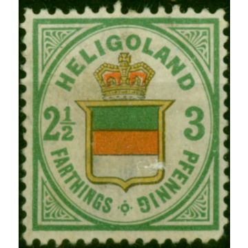 Heligoland 1876 3pf (5/8d) Pale Green Red & Yellow SG12 Fine Unused 