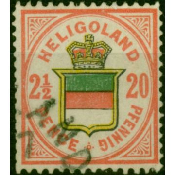 Heligoland 1888 20pf (2 1/2d) Dull Red, Pale Green & Lemon SG15b Fine Used 
