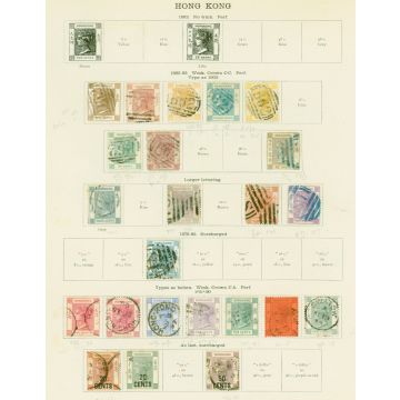 Hong Kong QV-KGV Mint & Used Stamp Collection on Ideal Album pages