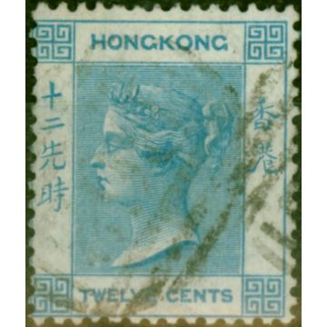 Hong Kong 1865 12c Pale Greenish Blue SG12 Fine Used