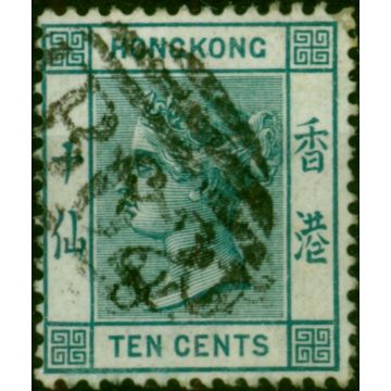 Hong Kong 1884 10c Deep Blue Green SG37 Fine Used