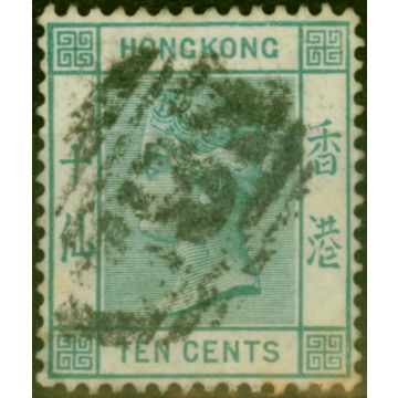 Hong Kong 1884 10c Dp Blue-Green SG37 Good Used