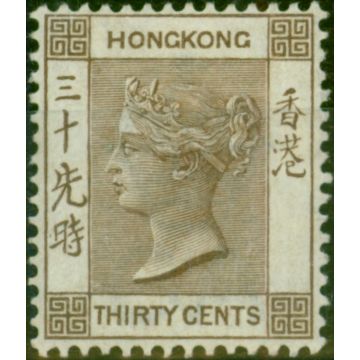 Hong Kong 1901 30c Brown SG61 Fine & Fresh MM