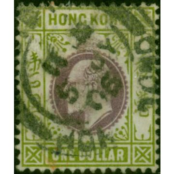 Hong Kong 1903 $1 Purple & Sage-Green SG72 Fine Used