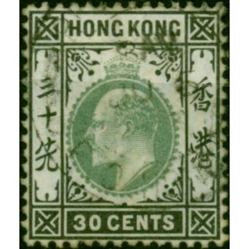 Hong Kong 1903 30c Dull Green & Black SG70 Fine Used (2)