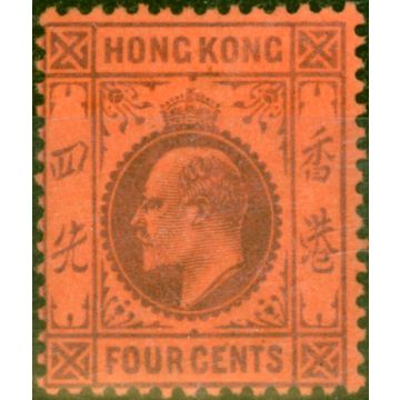 Hong Kong 1903 4c Purple Red SG64 Fine Mtd Mint 