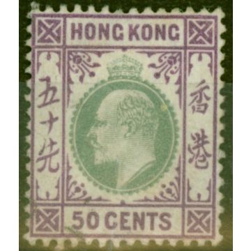 Hong Kong 1903 50c Dull Green & Magenta SG71 Fine Used 