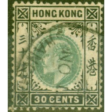 Hong Kong 1904 30c Dull Green & Black SG84 Good Used 