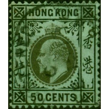 Hong Kong 1911 50c Black-Green SG98 Fine Used