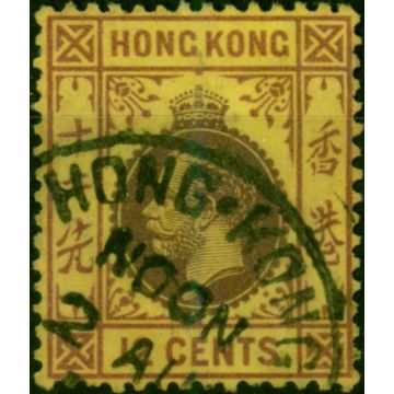 Hong Kong 1912 12c Purple-Yellow SG106 Fine Used 
