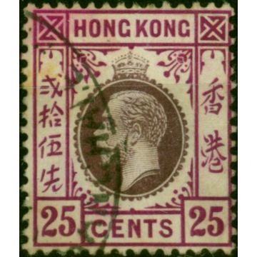Hong Kong 1914 25c Purple & Magenta SG108 Good Used 