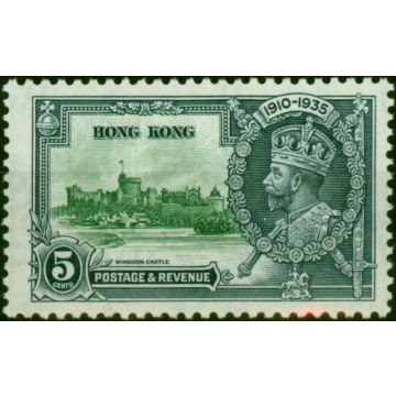 Hong Kong 1935 5c Green & Indigo SG134 Fine LMM 