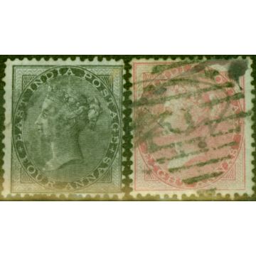India 1855 Glazed Paper Set of 2 SG35-36 Fine Used