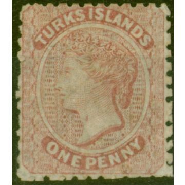 Turks & Caicos Is 1867 1d Dull Rose SG1a Throat Flaw Fine Unused 