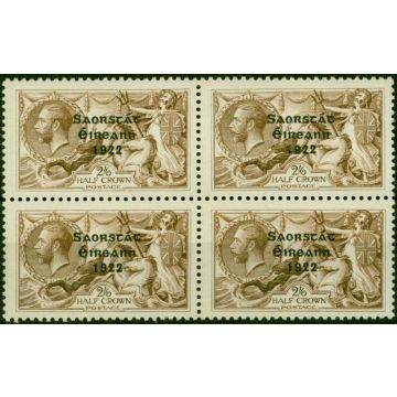 Ireland 1922 2s6d Pale Brown SG64aa V.F MNH Block of 4 