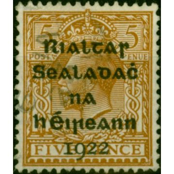 Ireland 1922 5d Yellow-Brown SG7 Fine Used