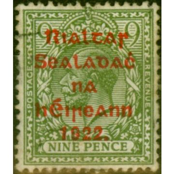 Ireland 1922 9d Olive-Green SG41 Good Used