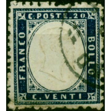 Italy 1862 20c Indigo SG2a Fine Used 