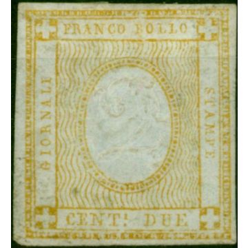 Italy 1862 2c Yellow SGN5 Fine Unused 