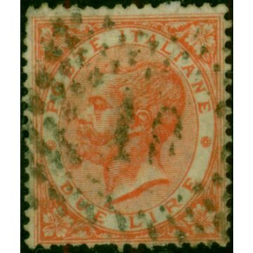Italy 1863 2L Pale Scarlet SG16 Fine Used 
