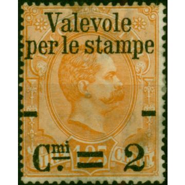 Italy 1890 Parcel Post 2c on 1L.25 Orange SG51 Good MM 