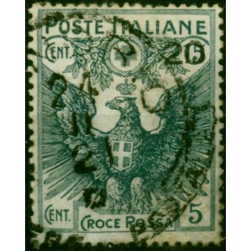 Italy 1915 20 on 15c + 5c Slate SG98 Fine Used 