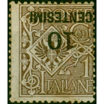 Italy 1923 10c on 1c Brown SG135a 'Surcharge Inverted' Fine MM 
