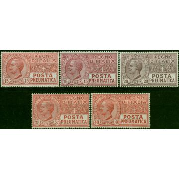 Italy 1925 Pneumatic Post Set of 5 SGPE191-PE195 Fine & Fresh LMM 