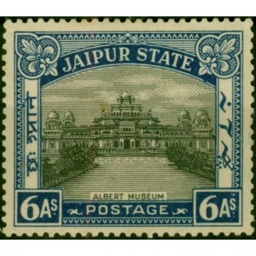 Jaipur 1931 6a Black & Deep Blue SG47 Fine MM 