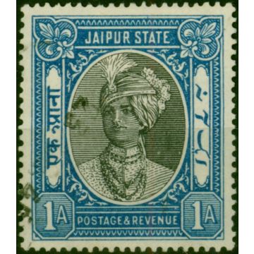 Jaipur 1932 1a Black & Blue SG52 Fine Used 