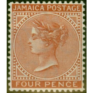 Jamaica 1908 4d Red-Brown SG48 Fine & Fresh Mtd Mint