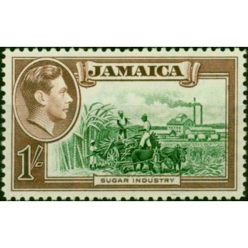 Jamaica 1938 1s Green & Purple-Brown SG130 Fine LMM 